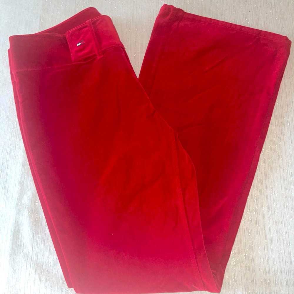 NWT VINTAGE 2001 Tommy Hilfiger Red Velvet Low Waist  wmns size 13